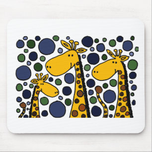 Mousepad Abstrato bonito da arte da família do girafa