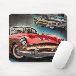 Mousepad Abstrato Classic Cars 1950s - Placa do mouse