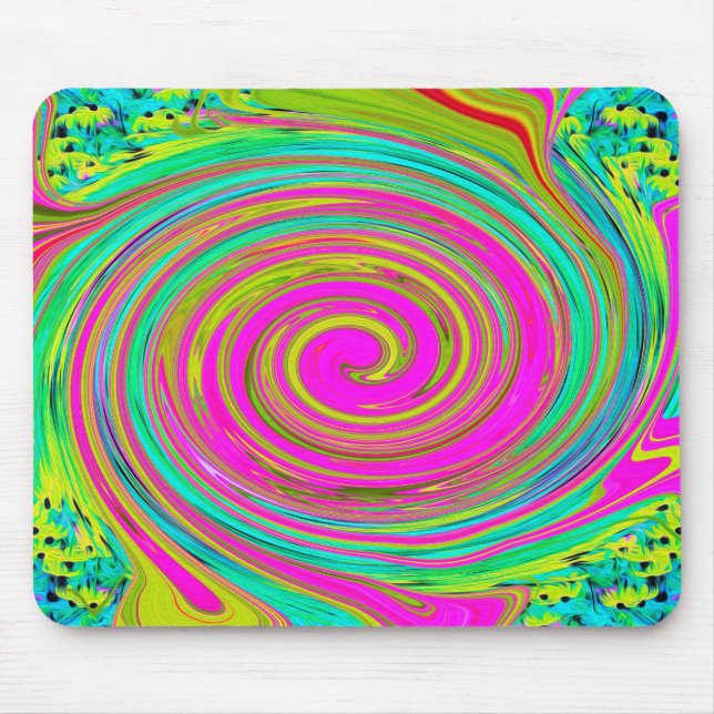 Mousepad Abstrato cor-de-rosa e turquesa (Frente)