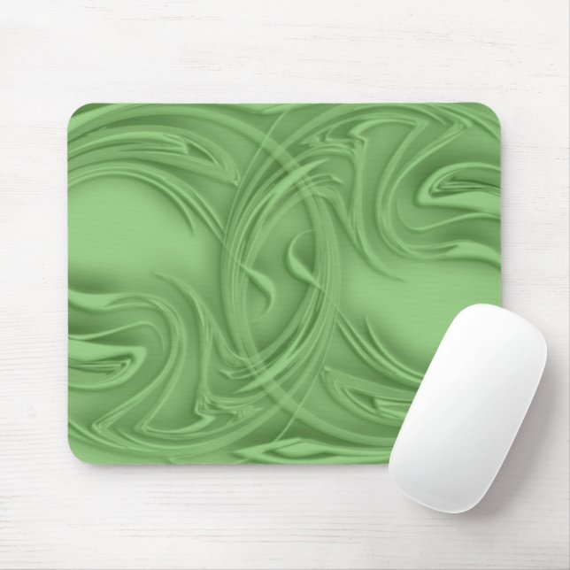 Mousepad Abstrato Curls Sobre Trabalho de arte Verde (Com mouse)