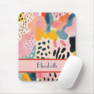Mousepad Abstrato de animal - Coloful retrô moderno