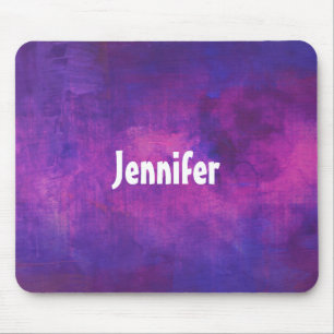 Mousepad Abstrato de Aquarela roxa e cor-de-rosa personaliz