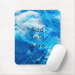 Mousepad Abstrato de arte azul e branca misturada