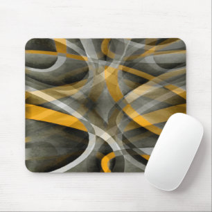 Mousepad Abstrato de Cinza e Amarelo da Mostarda Retroativa