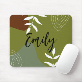 Mousepad Abstrato de cor monograma para minimalismo Verde