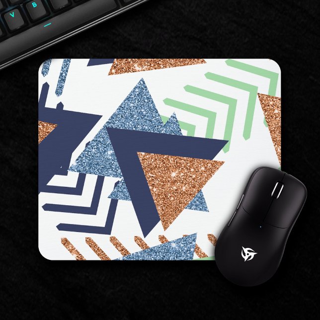 Mousepad abstrato de cores 80s | Rosa Dourado Mint 90s (Criador carregado)