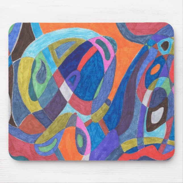 Mousepad abstrato de "Corrida de Cores" (Frente)
