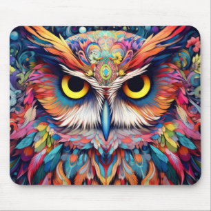 Mousepad Abstrato de Encantamento de Animais Coloridos