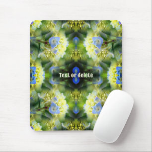 Mousepad Abstrato de Flor de Hydrangea Azul Personalizado