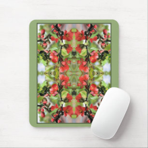 Mousepad Abstrato de Flores Vermelhas Quince