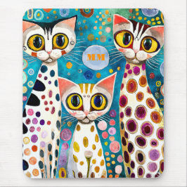 Mousepad Abstrato de Gatos legal