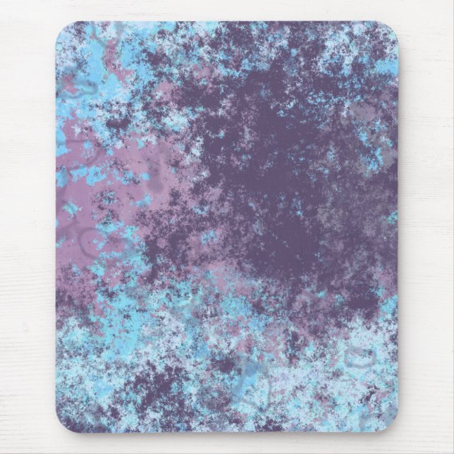 Mousepad Abstrato de mármore azul, rosa e roxo (Frente)