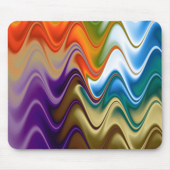 Mousepad Abstrato de multicores onduladas (Frente)