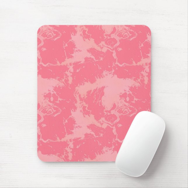 Mousepad Abstrato de Nuvem Marmoreada Rosa (Com mouse)