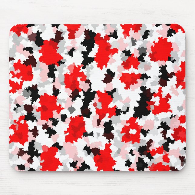 Mousepad Abstrato de padrão irregular Design branco preto v (Frente)