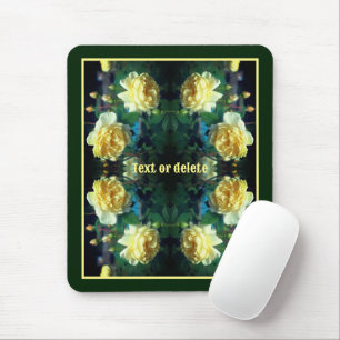 Mousepad Abstrato de Par Flor Rosa Amarelo Personalizado