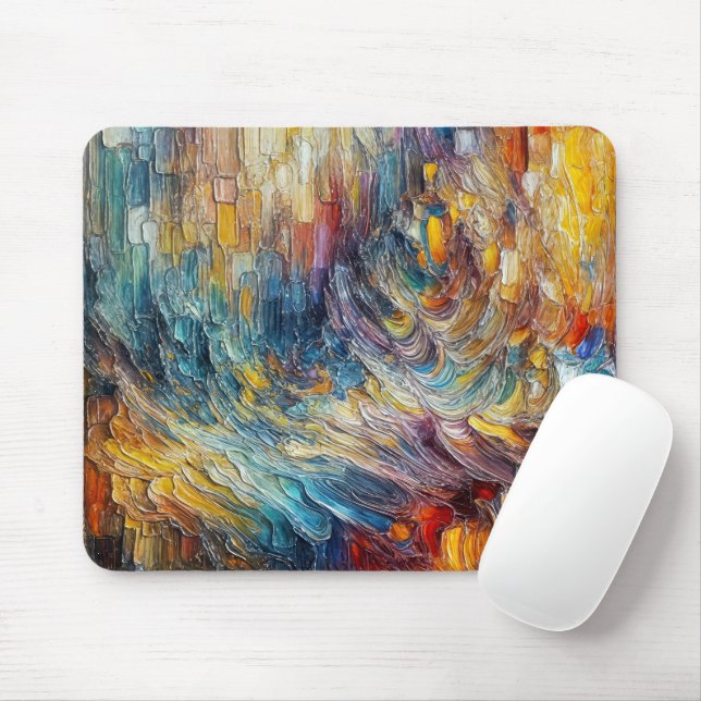 Mousepad Abstrato de pintura espessa de textura (Com mouse)
