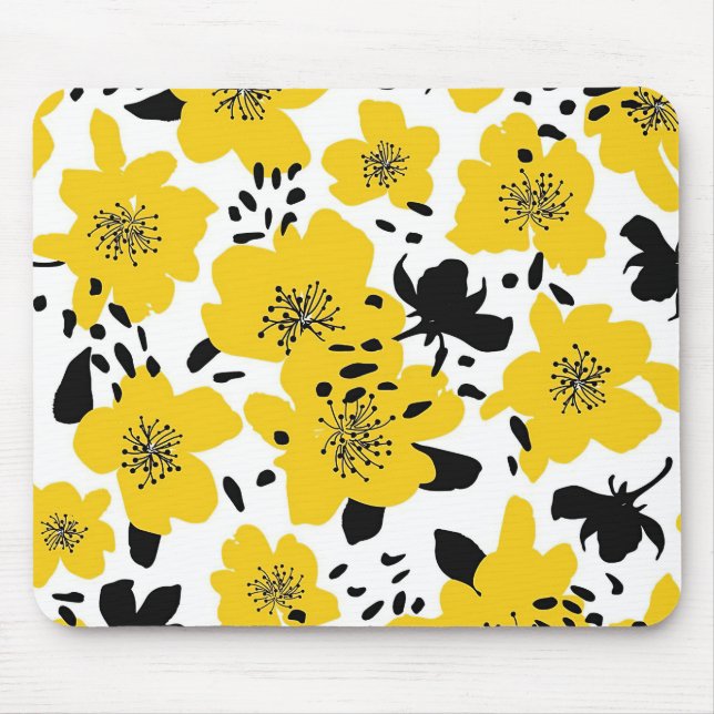 Mousepad Abstrato De Presente Xmas Sem Costura Com Flores I (Frente)