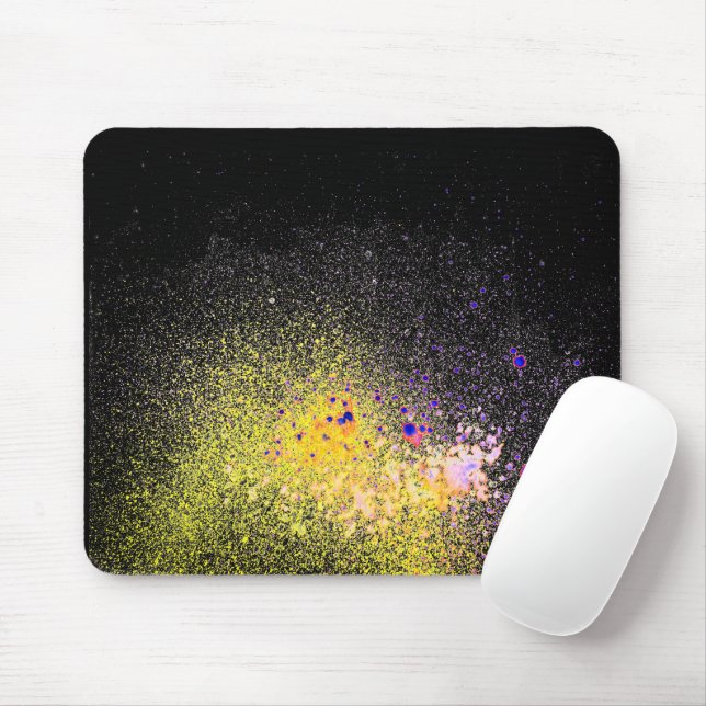 Mousepad Abstrato De Pulverização De Tinta A Preto (Com mouse)