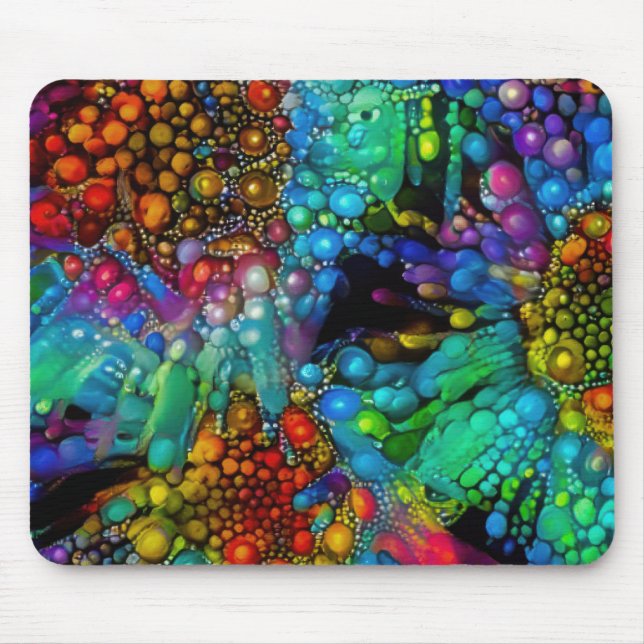 Mousepad Abstrato de Queimaduras Psicodélicas (Frente)