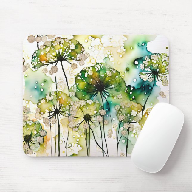Mousepad Abstrato de rendas e bolhas da Rainha Anne (Com mouse)