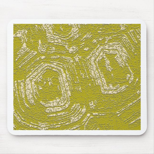 Mousepad Abstrato de Shell de Tortoise de Mostarda por Leah (Frente)