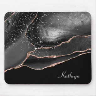 Mousepad Abstrato de Sparkle rosa Dourado