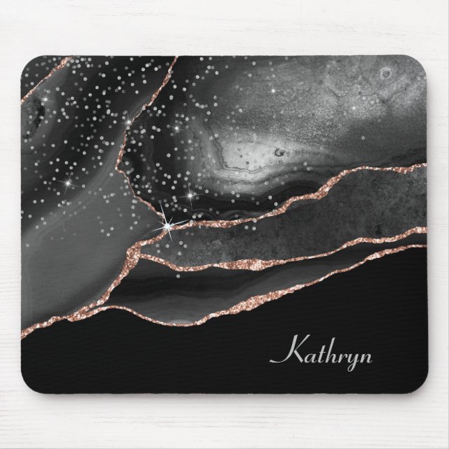 Mousepad Abstrato de Sparkle rosa Dourado (Frente)