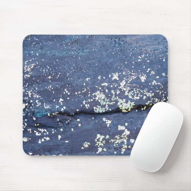 Mousepad Abstrato de Tinta Azul Semeada (Com mouse)