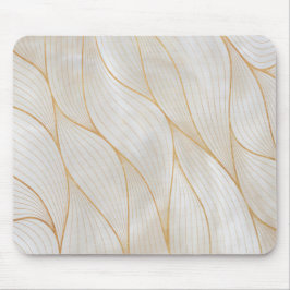Mousepad Abstrato Dourado Folhas Trabalho de arte | Mouse P