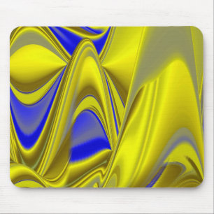 Mousepad Abstrato em azul-amarelo-ouro