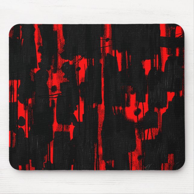 Mousepad Abstrato em preto - vermelho (Frente)