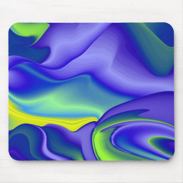 Mousepad Abstrato em verde e roxo (Frente)