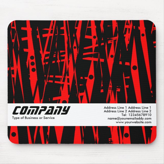 Mousepad Abstrato em vermelho e preto, empresa (Frente)