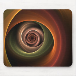 Mousepad abstrato espiral 3D Cores quentes quentes Arte Fra