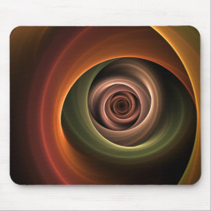 Mousepad abstrato espiral 3D Cores quentes quentes Arte Fra
