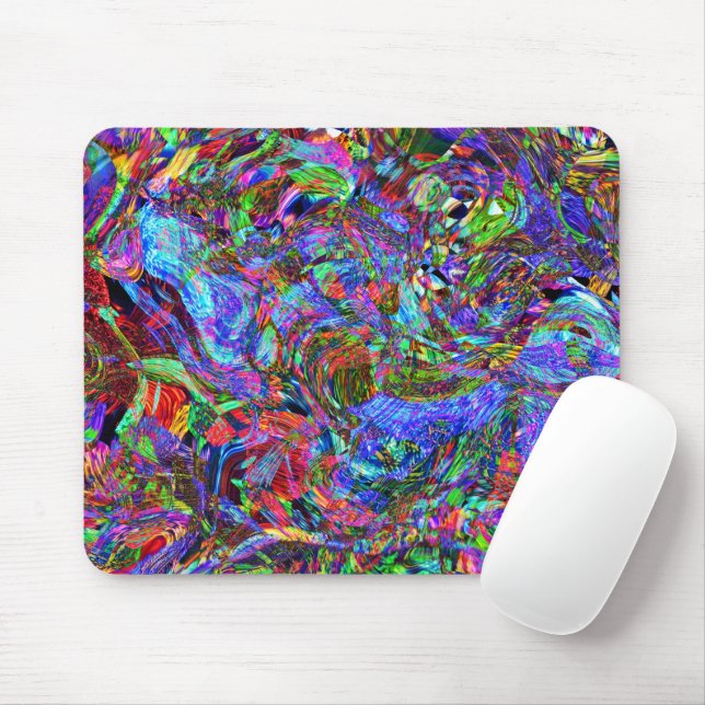 Mousepad Abstrato Exuberante de fluxo de cor (Com mouse)