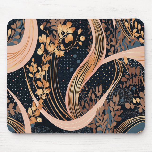 Mousepad Abstrato floral, bolinhas, vinhas (Frente)