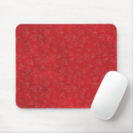 Mousepad Abstrato Floral no Fundo Vermelho