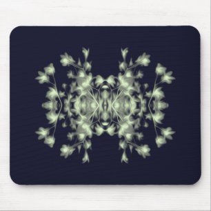 Mousepad Abstrato Floral - Padrão Gráfico Azul e Verde