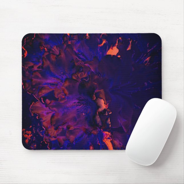 Mousepad Abstrato floral submerso no efeito púrpura gótico (Com mouse)