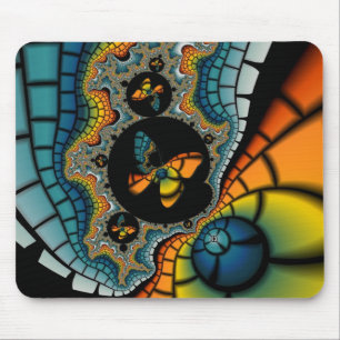 Mousepad abstrato Fractal Butterfly Cacoon colorido