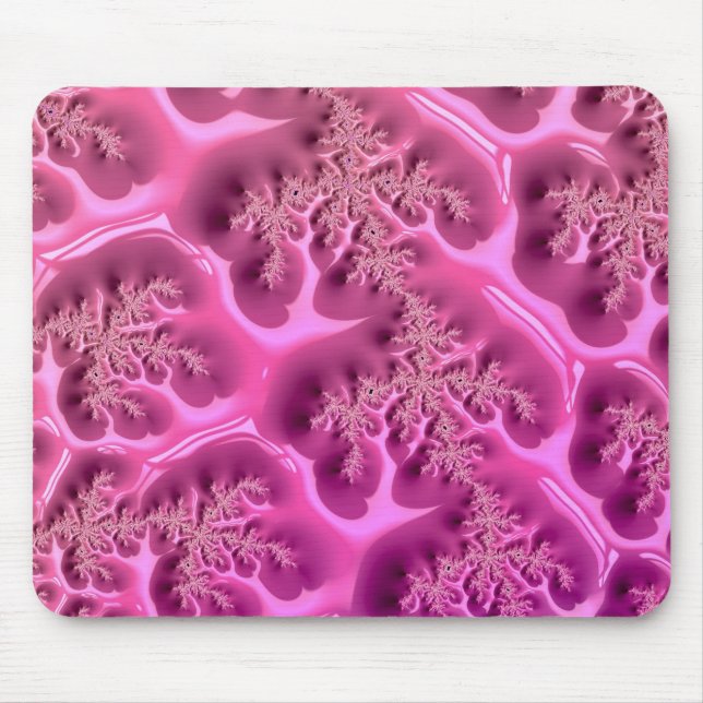 Mousepad Abstrato Fractal Design ~ Pink Waffffle ~ Pad do R (Frente)