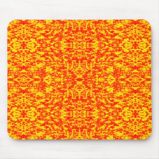 Mousepad Abstrato Fractal Em Vermelho E Laranja (Frente)
