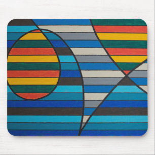 Mousepad Abstrato Geométrico com Listras e Formas Ousadas