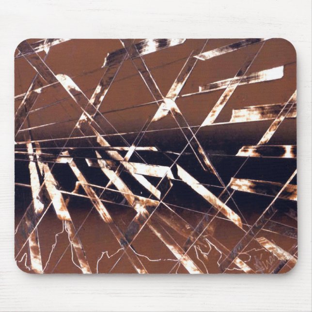 Mousepad Abstrato geométrico em castanho e preto (Frente)