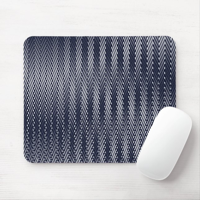Mousepad Abstrato Geométrico em Preto e Branco, Trippy (Com mouse)