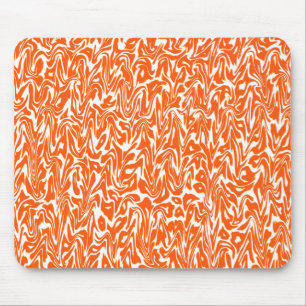 Mousepad Abstrato Laranja e espiral branca
