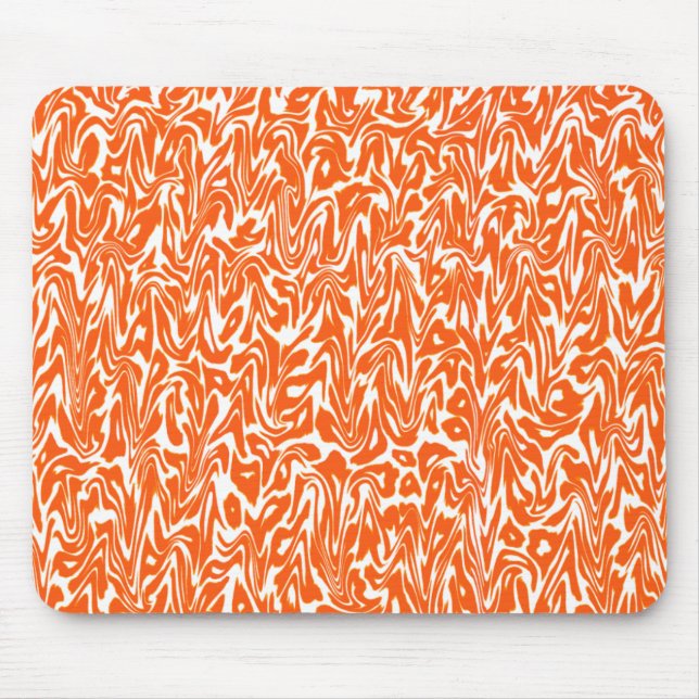Mousepad Abstrato Laranja e espiral branca (Frente)