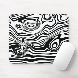 Mousepad Abstrato - Linhas Pretas e Brancas Adormecidas - P